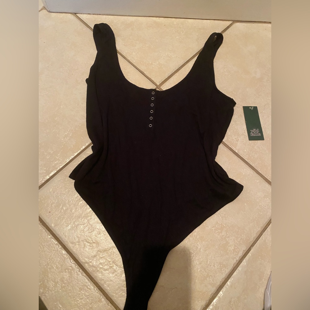 Wild Fable Black Sleeveless Bodysuit